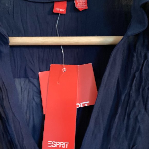 Esprit Navy Sheer Top - new with tag - Picture 7 of 7